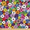 Ambesonne Flower Fabric by The Yard, Floral Vivid Pattern with Colorful Flowers Daisies Wildflowers Cheerful Natural, Decorative Fabric for Upholstery and Home Accents, 2 Yards, Purple Black